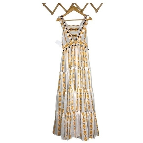 RARE Dodo Bar Or Revolve Alicia Tiered Maxi Dress No Mesh Tassel Summer Gown NWT - Picture 8 of 16